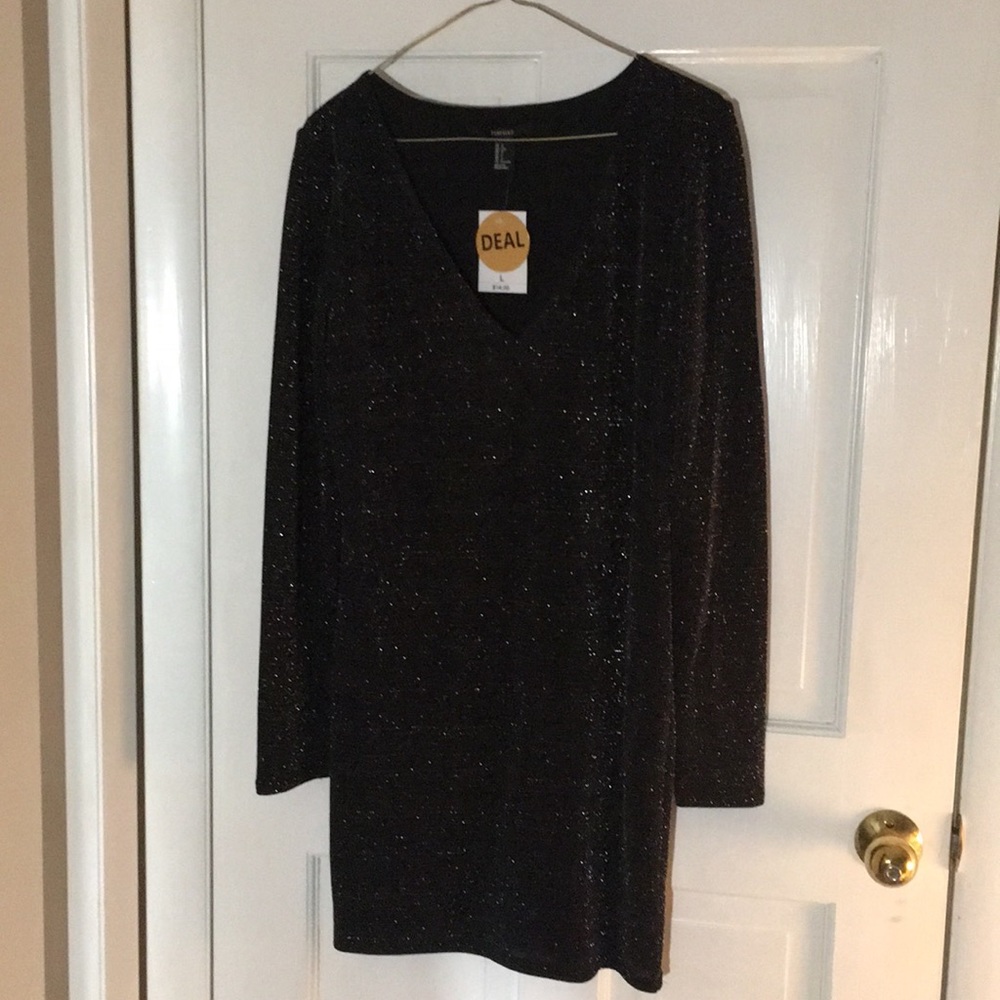 Form fitting, multi-colored shimmer dress